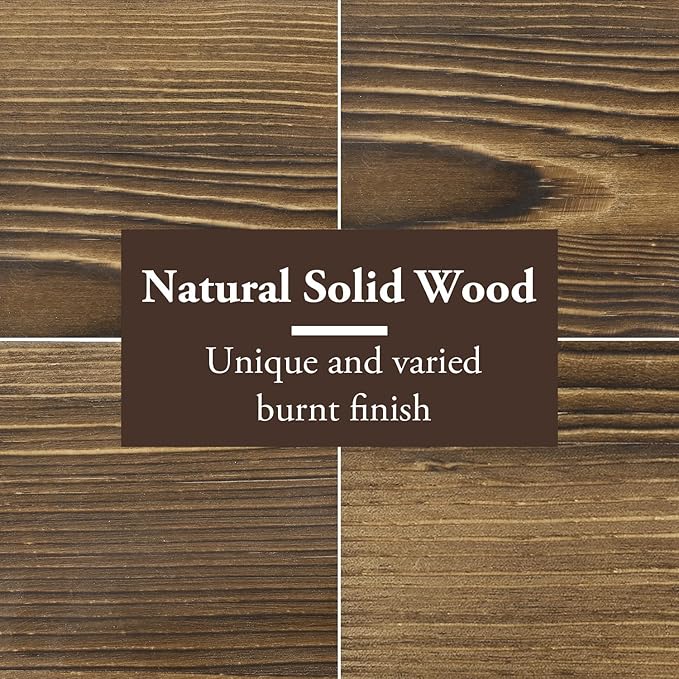 MyGift Set of 2 Wire Baskets for Pantry, Wall Mounted or Tabletop Black Metal Baskets for Organizing with Burnt Wood Base and Handles