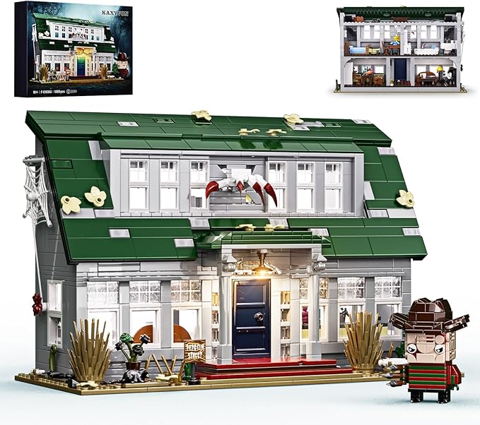 Halloween Nightmare Building House Set on Elm Street, Horror Movie Figure & Haunted House Building Blocks Toy, Compatible with Lego Gifts for Friends and Fans 18+ (1099 Pieces)
