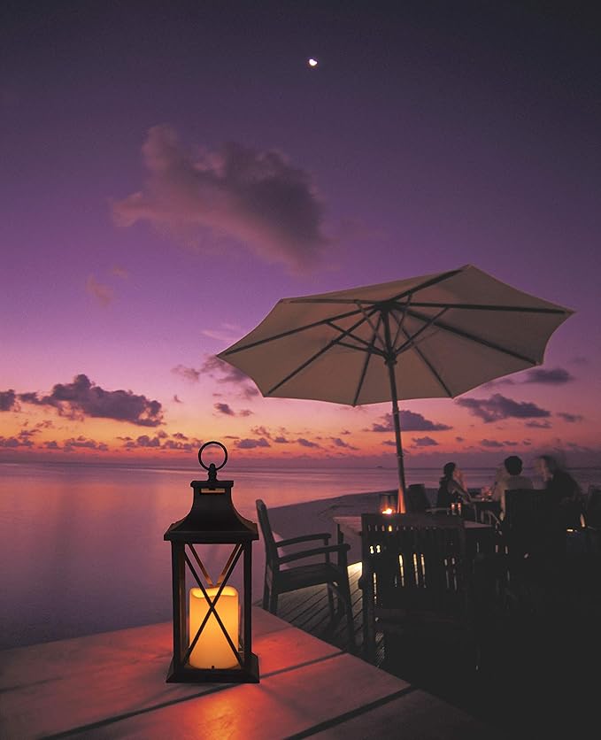 YAKii 14" Decorative Candle Lantern LED Flameless Candle Timer, Plastic LED Candle & Holder, Indoor & Outdoor Hanging Lights,Christmas Day Decoration Pack of 6 (Antique Copper Brushed)