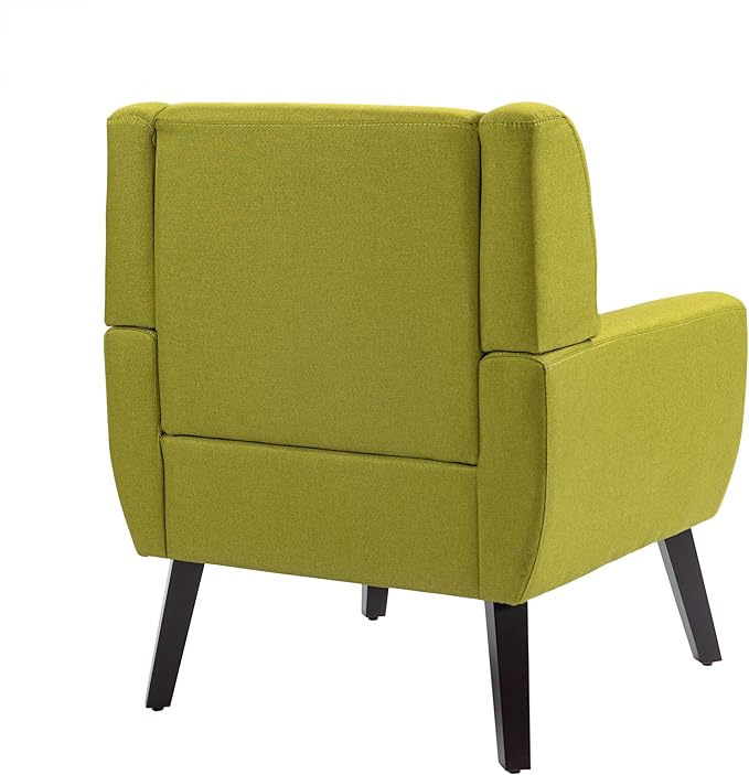 UIXE Accent Chairs Set of 2, Modern Upholstered Arm Chair, Mid-Century Club Armchair Comfy Single Lounge Sofa Button Tufted Living Room Reading Seat Bedroom Side Sitting for Home Office,Green
