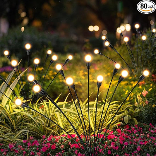 Solar Lights Outdoor Decoration, Waterproof Xmas Outdoor Lights Decor for Yard, Patio, Garden, and Front Porch, 80 LEDs Swing with The Wind (8 Pack, Warm White)