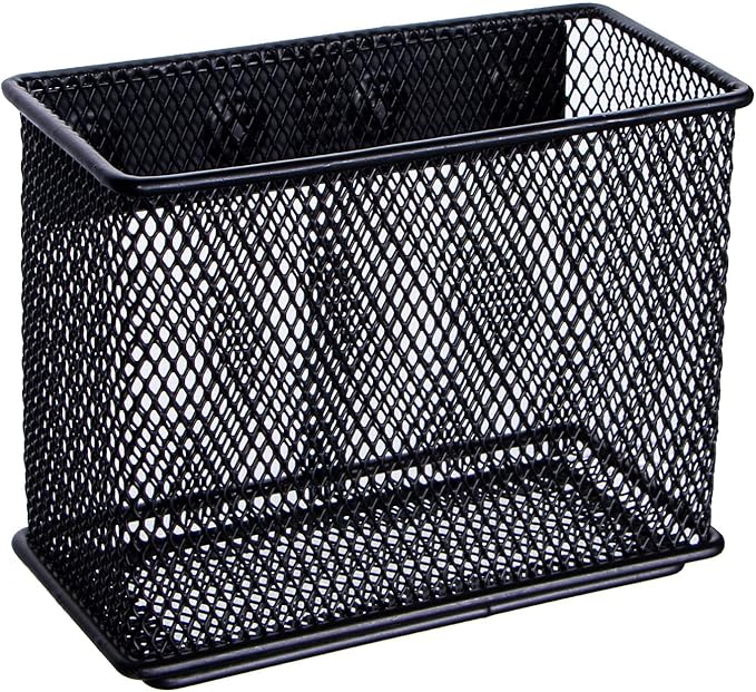 dedoot Minimalist Black Magnetic Pen Holder, 4.7x2.3x3.7inch Strong Mesh Magnetic Holder for Whiteboard Marker, Refrigerator, Locker