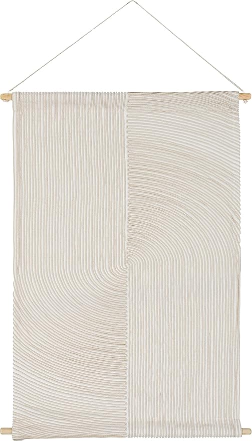 Mark&Day Wall Art, Gerlos Modern Farmhouse Ivory Macrame Tapestry Wall Hanging for Living Room, Bedroom, Office or Kitchen (36"H x 24"W)