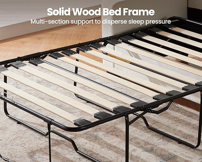 Pull Out Sofa Bed, Full Size Sleeper Sofa, 2-in-1 Convertible Corduroy Couch with USB Charging, Memory Form Couch for Living Room, Apartment and Small Space (Beige, Chenille - Full Size)