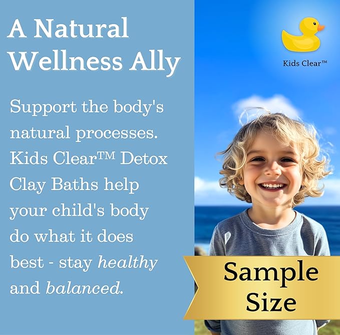 Kids Clear Detox Clay Bath, 100% Pure Sodium Bentonite - Cleansing and Purifying, by -Evenbetternow LLC – 0.5 lb (8 oz) Sample/Trial Size
