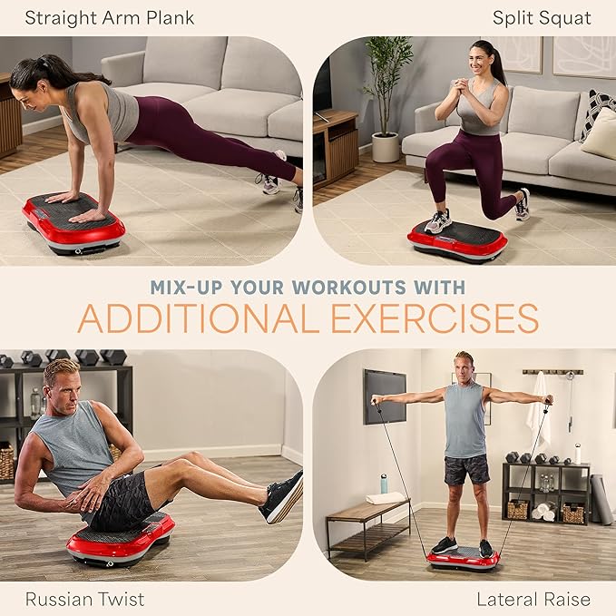 Lifepro Waver Vibration Plate Exercise Machine – High-Intensity Vibration for Muscle Activation, Full-Body Workout Vibrating Platform with Loop Bands, Fitness Equipment for Strength Toning & Fat Loss