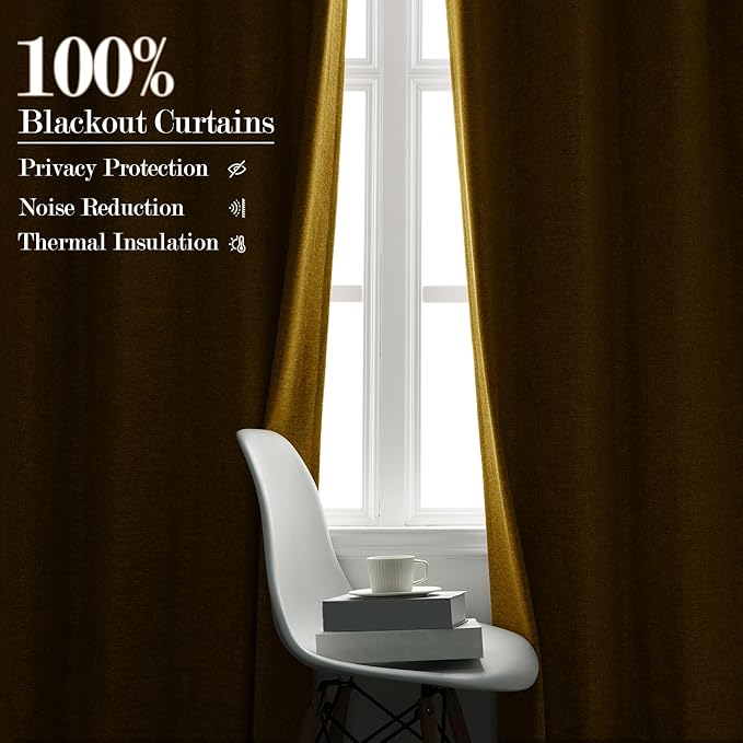 100" W x 84" L Faux Linen Room Divider Curtains, Full Blackout Pinch Pleated Drapes for Traverse Rod, Bedroom Divider Privacy Drapery with Hooks for Ceiling Track, 1 Panel, Yellow