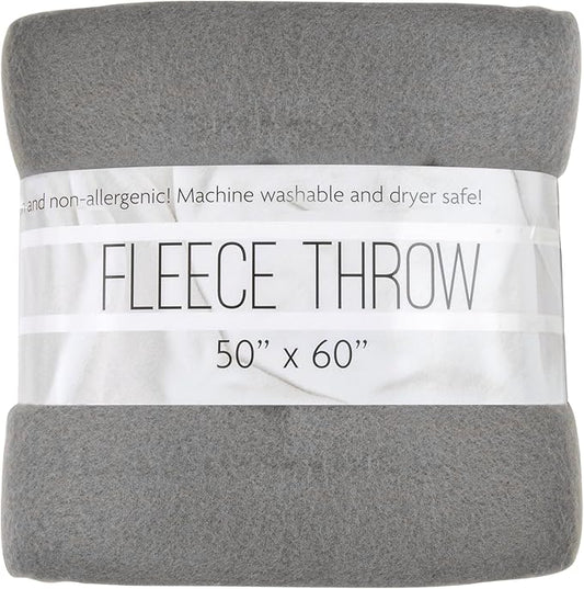 50x60 Throw Blankets, Ultra Soft Hypoallergenic Fleece Fall Throw Blanket for Livingroom, Couch, Chair, Bed, Grey Heather