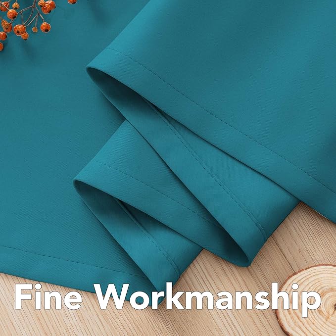 H.VERSAILTEX Solid Turquoise Blue Thermal Insulated Blackout Curtains Nickel Grommet Panels Room Darkening Window Drapes for Bedroom/Living Room 52 x 72 Inch (Set of 2)