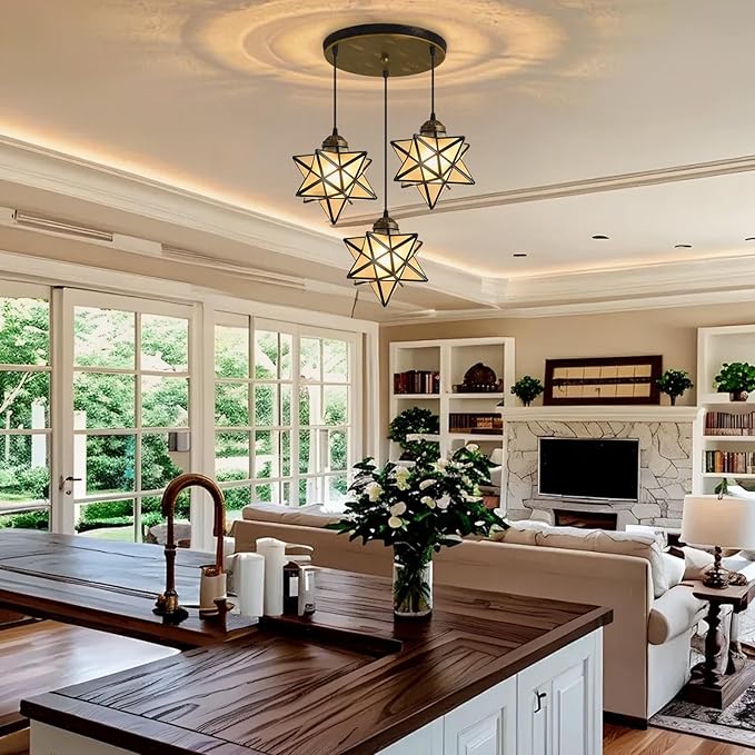 Frosted White Glass Chandelier for Dining Room Pendant Lights for Kitchen Island Light Fixture Modern Farmhouse Chandeliers with Warm Light Oiled Bronze