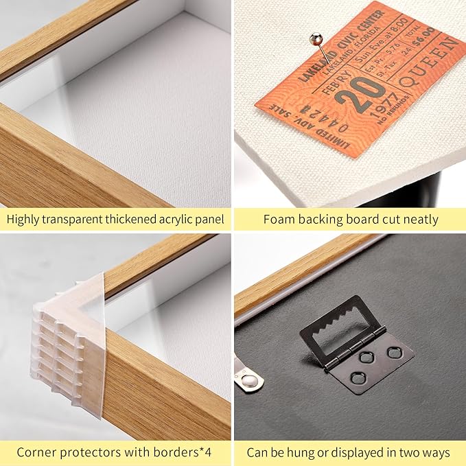 5x5 Shadow Box Picture Frame Display Case with Soft Linen Back-Thickened Panel,Small Mini Brown Deep Shadow Memory Box Frame 5x5 for Insect Display Pet Photo Memorial Flower Craft