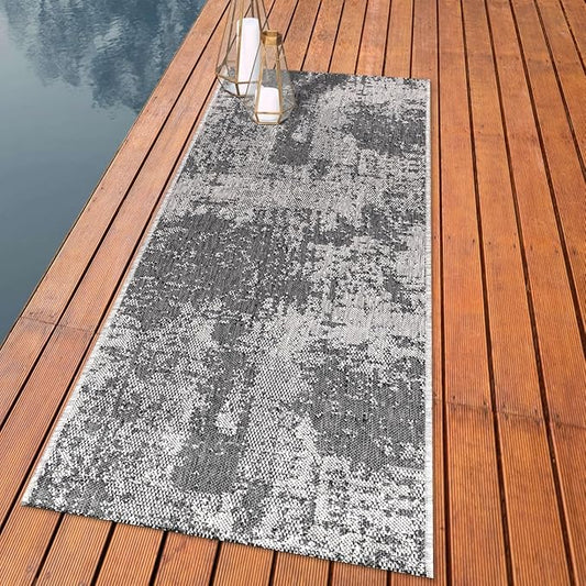 Keen Home Design Terrace Outdoor Runner Rug - 2x10 Washable Indoor/Outdoor Rug for Patio, Kitchen, Balcony, Beach, Garden, Deck and Porch, Size: 2'2"x9'11"