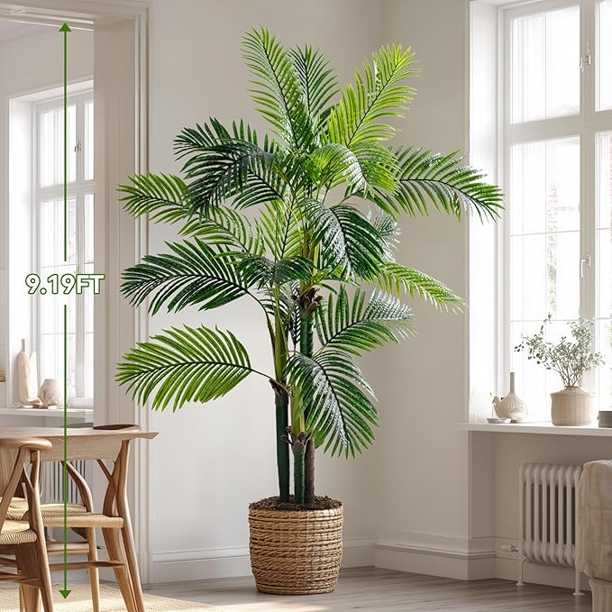 6.2FT Artificial Phoenix Palm Tree with Coconut Fruit Outdoor Indoor Decor Large Faux Coconut Silk Palm Tree Tropical Fake Tree Large Faux Sago Palm Plant for Home Yard Outside Patio Poolside