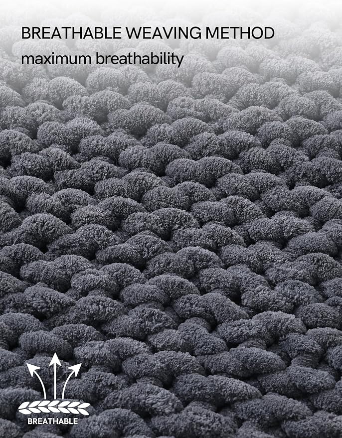 YnM Chunky Throw Blanket, Medium-Weight, Hand Knitted with Chenille Yarn, Skin Friendly, Ventilated and Breathable, Machine Washable, Home Décor Piece for Couch, Sofa and Bed (Lava Grey, 50x60 Inch)