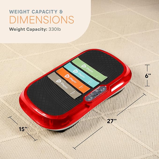 Lifepro Waver Vibration Plate Exercise Machine – High-Intensity Vibration for Muscle Activation, Full-Body Workout Vibrating Platform with Loop Bands, Fitness Equipment for Strength Toning & Fat Loss