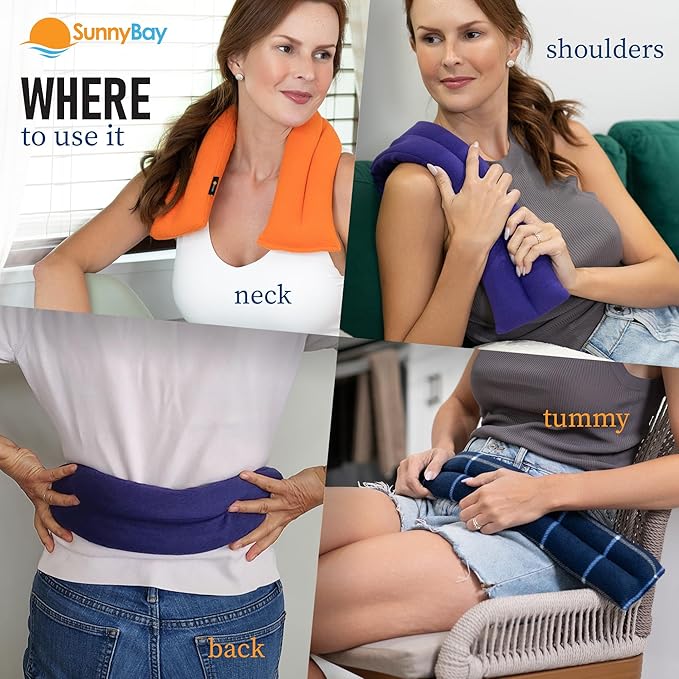 SunnyBay Microwave Heating Pad, Microwavable Heated Neck and Shoulder Wrap with Lavender, Soothing Pillow Hot & Cold Bean Bag, Aroma Warmer for Pain Relief, 26x5 Inches, 2.5 lbs, Purple