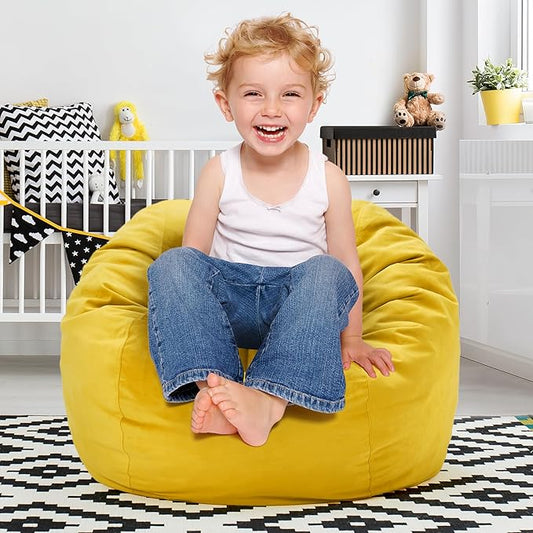 Hobestluk Bean Bag Chairs 2.5FT Bean Bag Chair with Memory Foam Filled & Machine Washable Cover,Beanbag Chair, Small Bean Bag Chairs for Playroom, Living Room, Bedroom