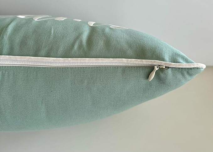 Rudransha 12x18 Sweet Dreams Lumbar Pillow Cover - Embroidered Quote Throw Pillowcase - Decorative Cushion for Couch, Sofa, Bed, Nursery, Cozy Corner - Relaxing Bedroom Accent - Light Teal