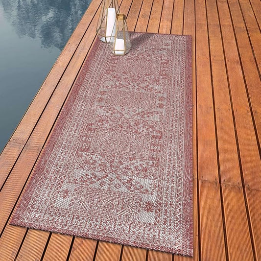 Keen Home Design Terrace Outdoor Runner Rug - 2x6 Washable Indoor/Outdoor Rug for Patio, Kitchen, Balcony, Beach, Garden, Deck and Porch, Size: 2'2"x5'7"
