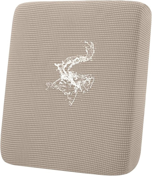 hyha Waterproof Couch Cushion Covers for Pets, Non Slip Sofa Seat Cover for Dogs Washable, Soft Thick Stretch Jacquard Fabric, Sofa Slipcovers with Elastic Bottom (1 Piece for Backrest L, Taupe)