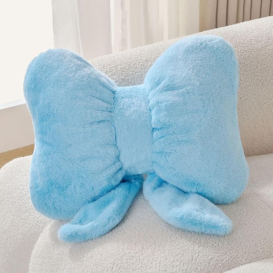 Bow Pillow Throw Pillows Butterfly Shaped Decorative Cute Pillows for Bed Sofa Cute Home Decor,Blue 10 * 8inch