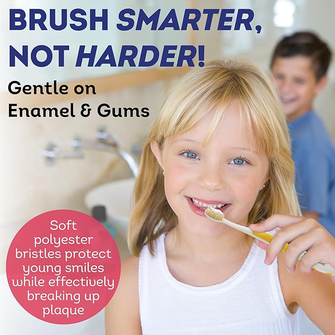 MOUTHWATCHERS Soft Kids Toothbrush, 2 Manual Flossing Toothbrushes and 2 Strawberry Fluoride Free Toothpastes, 3 oz, Gift Set, by Dr. Plotka's