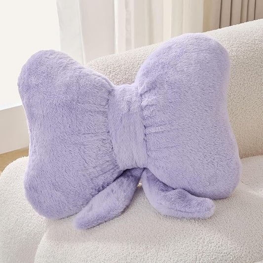 Bow Pillow Throw Pillows Butterfly Shaped Decorative Cute Pillows for Bed Sofa Cute Home Decorr,Purple 10 * 8inch