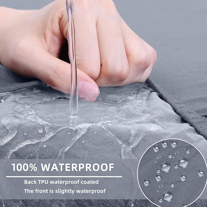 hyha Waterproof Couch Cushion Covers, Stretch Sofa Couch Seat Slipcover for Dog Washable, Non-Slip Waterproof Outdoor Cushion Covers for Patio Furniture Replacement (1 Piece for Small, Grey)