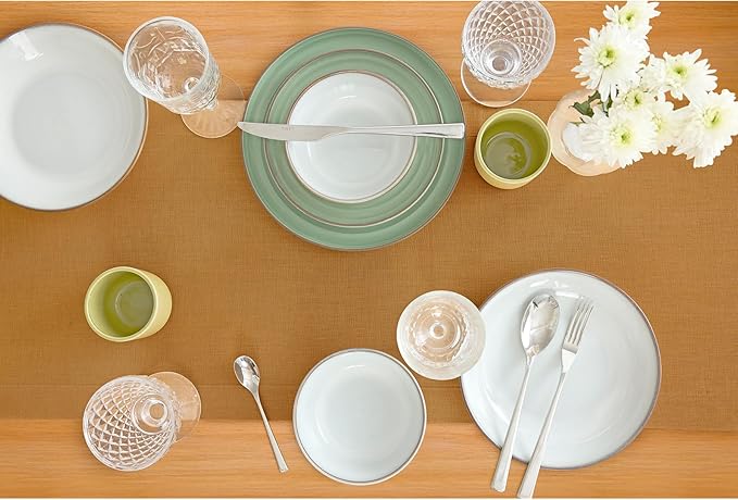 Solino Home Linen Table Runner 72 Inches Long - 100% Pure Linen Caramel Dining Table Runner 14 x 72 Inch for Fall, Autumn, Thanksgiving - Fete