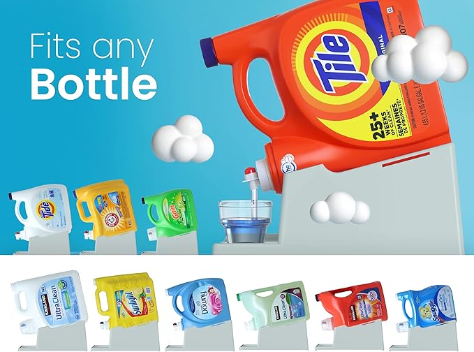 TidyFriend Laundry Detergent Holder Stand Organizer with Drip Tray, 3 Pack Laundry Soap Holder with Non-Slip Rubber Feet for Washing Space Organization, Angled Downward Slope for Easy Pouring (Blue)