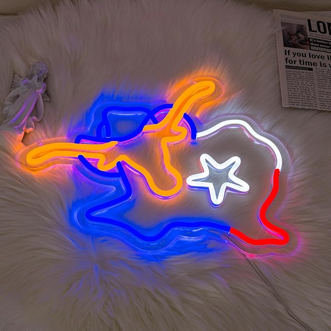 Texas Neon Sign Longhorn Neon Light for Wall Decor cowboy Neon Signs Colorful LED Neon Sign USB Powered LED Neon Light for Bedroom Living Room Mall Restaurant Shop Decor