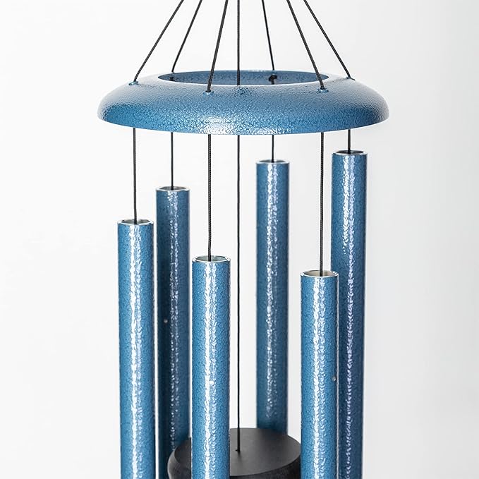 Corinthian Bells by Wind River - 30 inch Sky Blue Wind Chime for Patio, Backyard, Garden, and Outdoor Decor (Aluminum Chime) Made in The USA