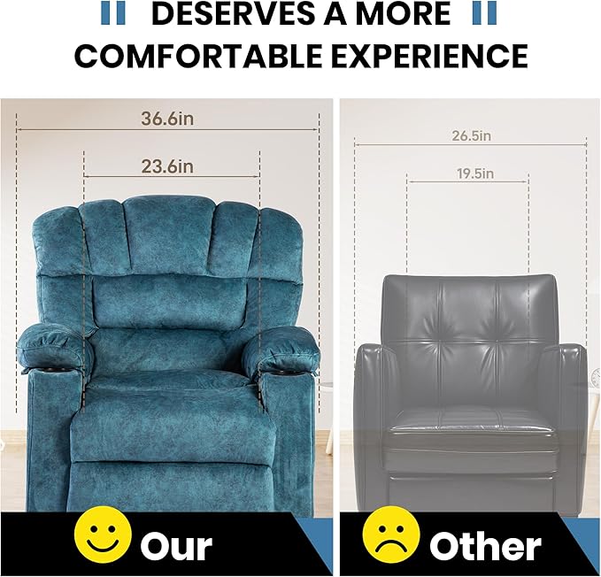 Recliner Chair Manual Modern Ergonomic Lounge Single Sofa Seat Living Room Lounge Recliners on Clearance Foam Filling