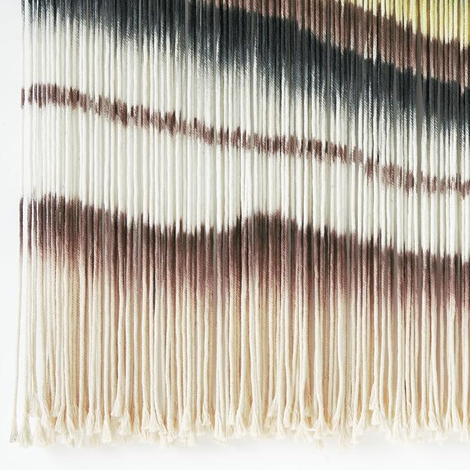 Macrame Wall Hanging Boho Chic Wall Art Macrame Wall Decor Fiber Yarn Tapestry Dip-Dye Living Room Home Bedroom Wall Decor 57" Wx 35" L