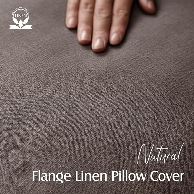 Foindtower Set of 2, Decorative Linen Soild Throw Pillow Covers Soft Accent Euro Cushion Case Farmhouse Neutral Pillowcase for Chair Couch Sofa Bedroom Living Room Home Decor 26 x 26 Inch Light coffee