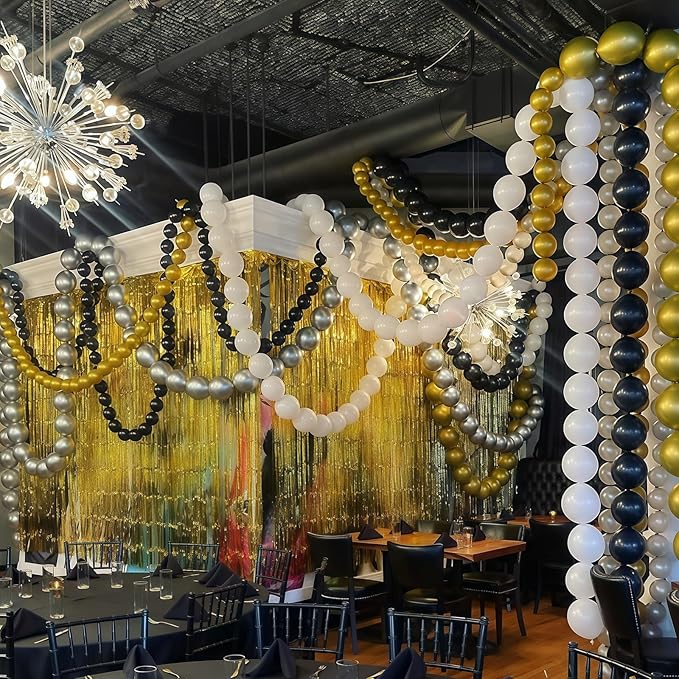 White and Gold Quick Link Balloons, 100PCS 6 Inch Small Baby Pink Linking Balloons for Making Balloon Wall Heart Arch Tails Balloon for Girls Wedding Birthday Baby Shower Engagement Party Decorations