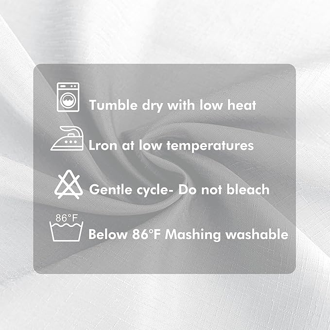 HolidayIdeas 4 Panels Outdoor Curtains for Patio Waterproof White Linen Curtains 95 Inch Length-Indoor/Outside Curtains Weatherproof, Privacy for Pergola, Porch, Gazebo-54 Wide x 95" Long