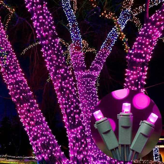 100 Count Pink - 21.6FT LED String Lights, Mini LED Lights for Indoor/Outdoor Home Holiday Party Wedding Independence Day Decoration