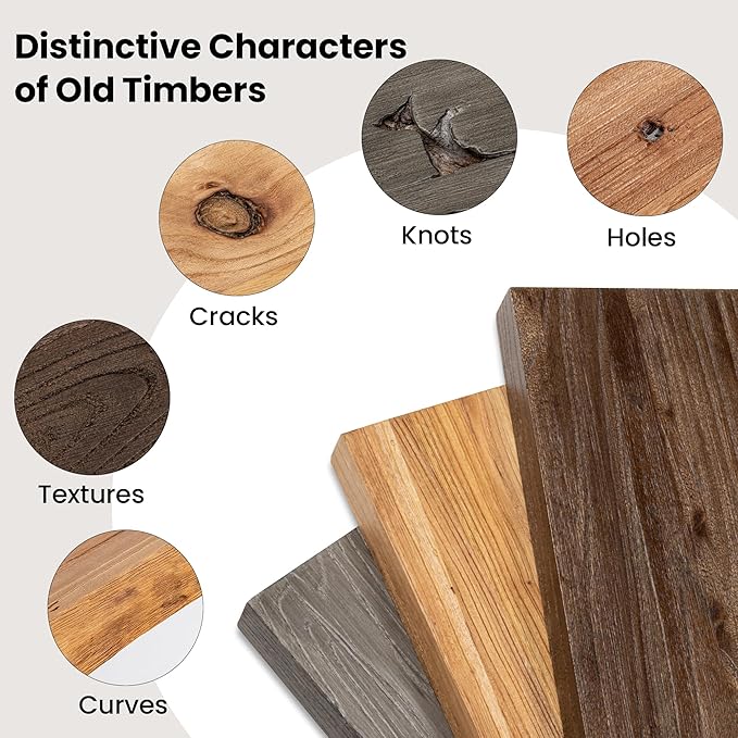 Floating Shelves for Wall, 72"x9.3" Rustic Solid Live-Edge Elm Wood Wall Shelves, Heavy-Duty Floating Shelves with Invisible Brackets for Living Room, Bedroom, and Kitchen, Natural Finish