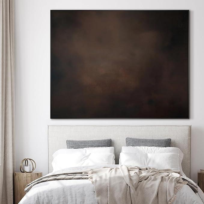 SIGNWIN 60"x72" Extra Large Framed Wall Art Dark Brown Abstract Moody Illustration for Home Living Room Bedroom Decor (Frame Assembly Required)