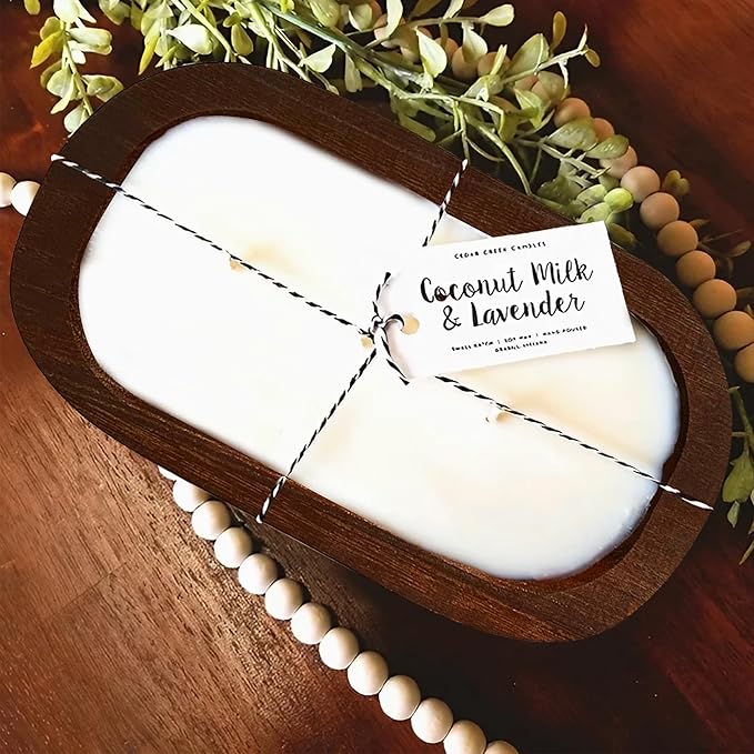 Royxen 8 Pack Wood Dough Bowl, Wooden Dough Bowls Paulownia, Rustic Bowl Vintage, Bowls for Candle (Brown, 9.7" x 6")