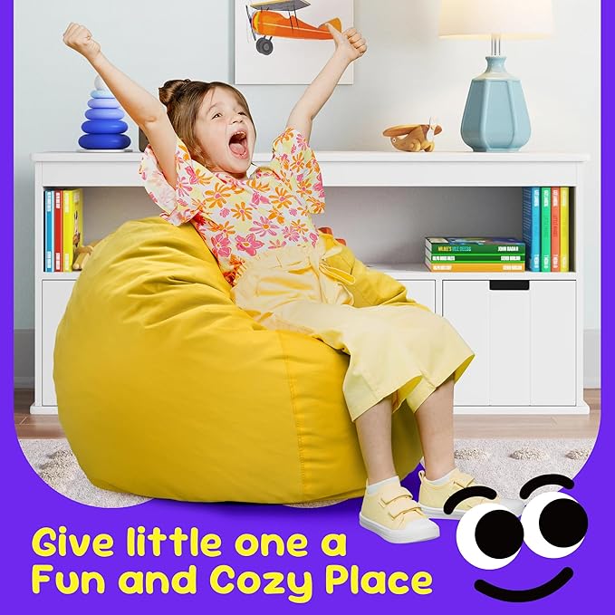 Hobestluk Bean Bag Chairs 2.5FT Bean Bag Chair with Memory Foam Filled & Machine Washable Cover,Beanbag Chair, Small Bean Bag Chairs for Playroom, Living Room, Bedroom