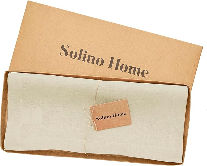 Solino Home Linen Table Runner 72 Inches Long - 100% Pure Linen Birch Table Runner 14 x 72 Inch for Fall, Autumn, Thanksgiving - Fete