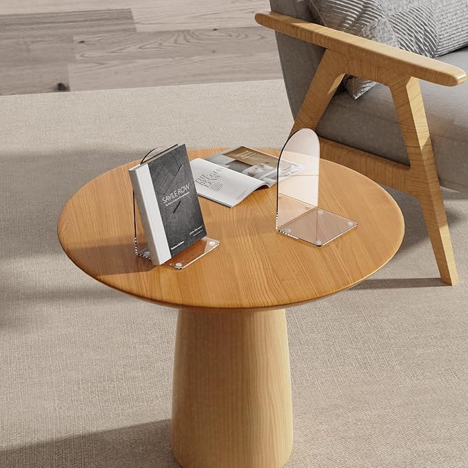 Lulonpon 4 Pieces Book Ends, Bookends, Books End for Shelves, Books End for Heavy Books, Clear Bookends, Acrylic Book Ends for School, Library,Desktop Organizer and Book Shelves