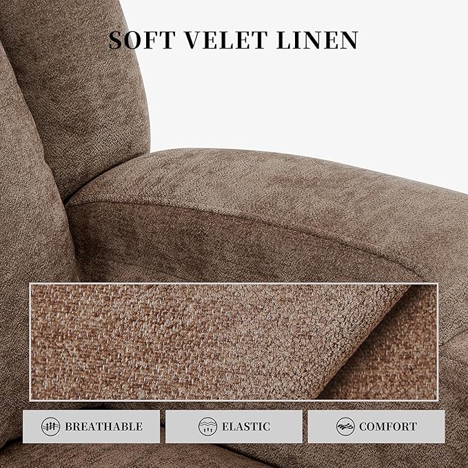 Power Lift Recliner Chair for Elderly with Massage and Heat, Reclining Sofa Chair with USB & Type-C Ports and Cup Holders, L1188(Brown)