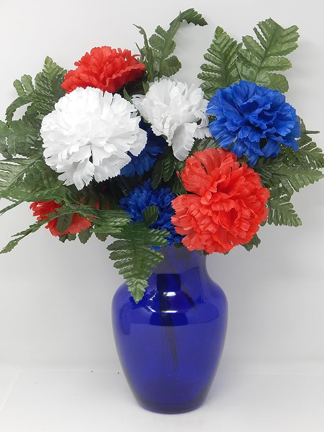 Floral Supply Online - 8" Rose Vase and Flower Guide Booklet - Decorative Glass Flower Vase for Floral Arrangements, Weddings, Home Decor or Office. (Cobalt)