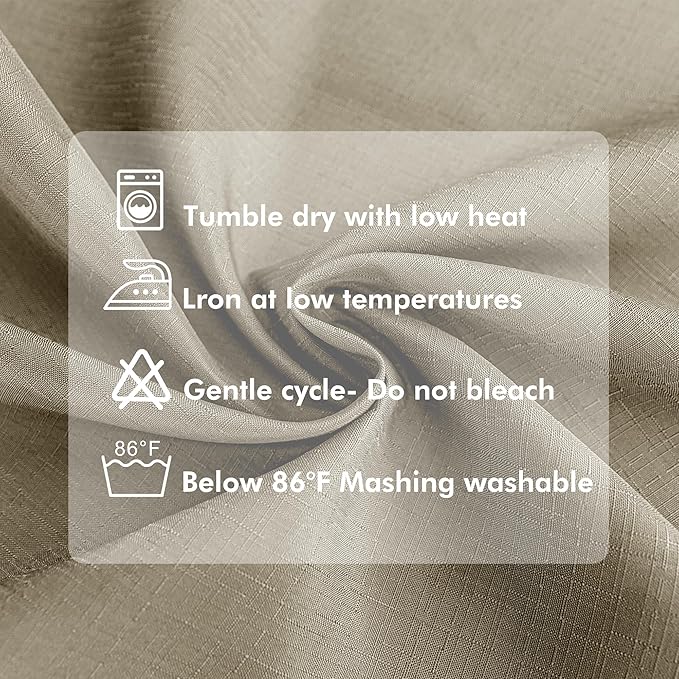 HolidayIdeas 4 Panels Linen Outdoor Curtains for Patio Waterproof Taupe Outside Curtains 54"x120"-Gazebo Curtains Weighted Weatherproof, Privacy for Pergola, Porch, Cabana, Living Room