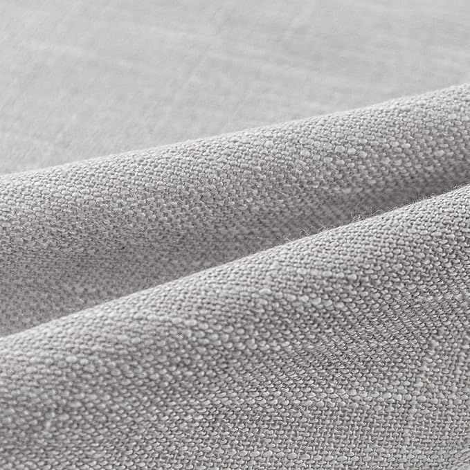 MYSKY HOME Floor Length Curtains Long Panels, Boho Curtains Farmhouse for Living Room Sliding Glass Door, Linen Look Texture Light Filtering, 50" x 95", Light Grey, Pack-2