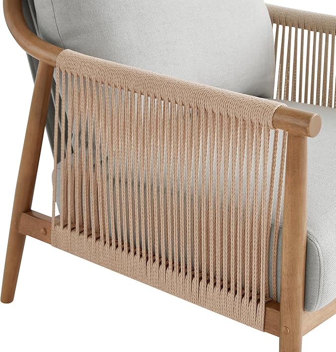 CHITA Braid Armchair Set of 2, Modern Accent Chair for Living Room, Light Grey