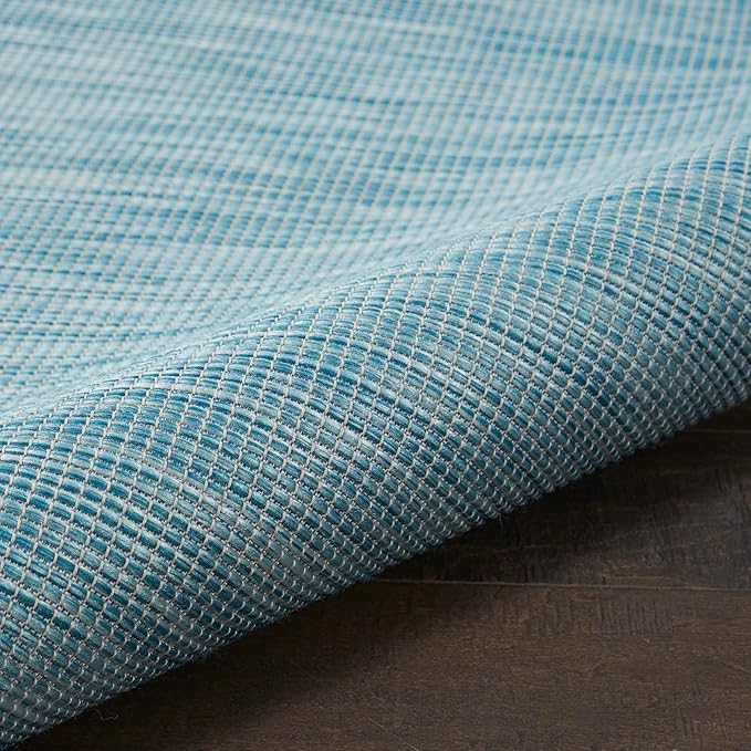 Nourison Positano Aqua 2' x 6' Area Rug Easy Clean, Non Shedding, Bed Room, Living Room, Dining Room, Kitchen (6' Runner)